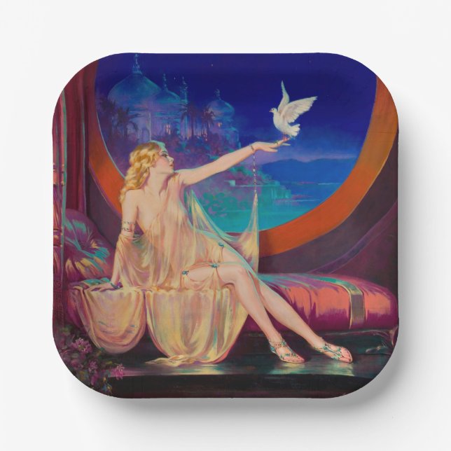 Sultana the Arabian Sultan's Concubine 1925 Paper Plates (Front)