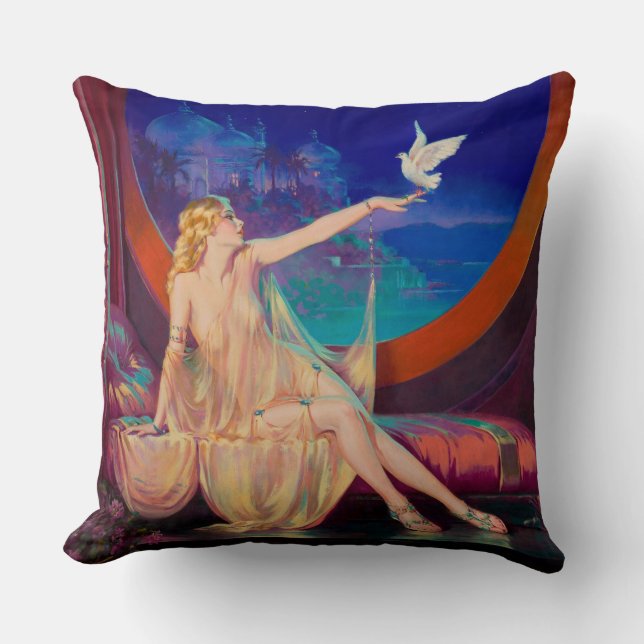 Sultana the Arabian Sultan's Concubine 1925 Throw Pillow (Front)