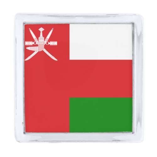 Sultanate of Oman Flag Silver Finish Lapel Pin