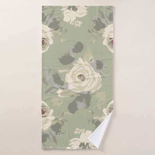 Sultry and sophisticated darker pastel rose design bath towel
