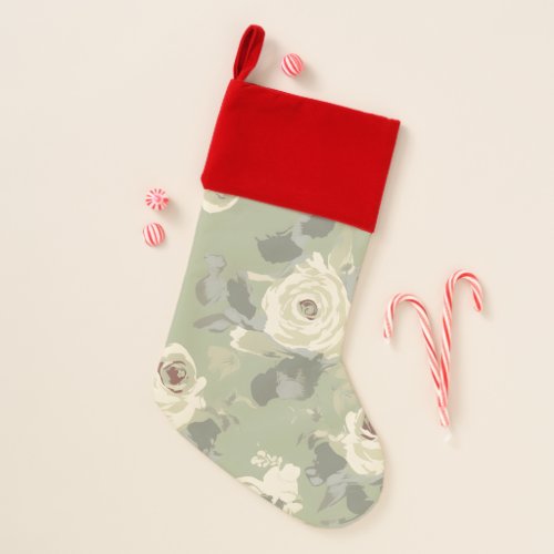 Sultry and sophisticated darker pastel rose design christmas stocking