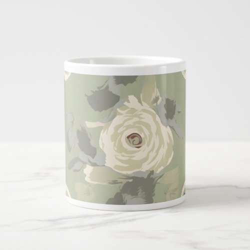 Sultry and sophisticated darker pastel rose design giant coffee mug