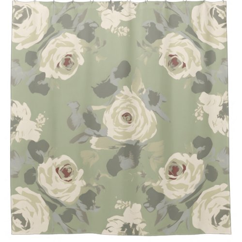 Sultry and sophisticated darker pastel rose design shower curtain