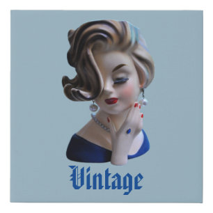 Sultry Lady Diva Manicure Head Vase Canvas Print