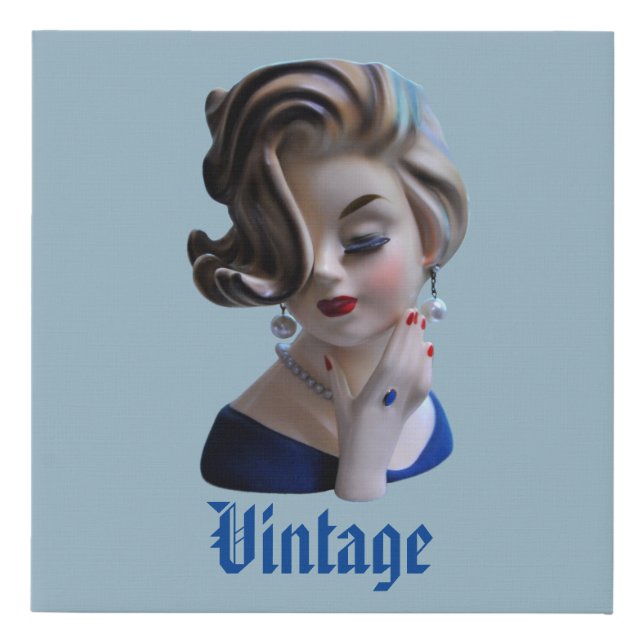 Sultry Lady Diva Manicure Head Vase Canvas Print (Front)