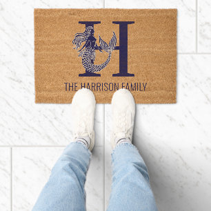 Sultry Mermaid Flowing Hair Over Single Bold Init Fiber Doormat
