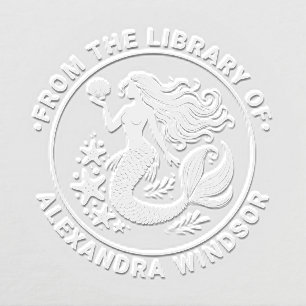 Sultry Mermaid Siren, Starfish Library Book Name Embosser