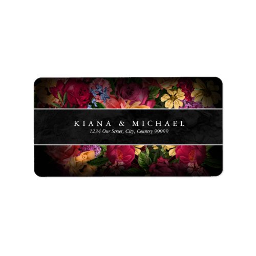 Sultry Nights Floral Wedding ID829 Label