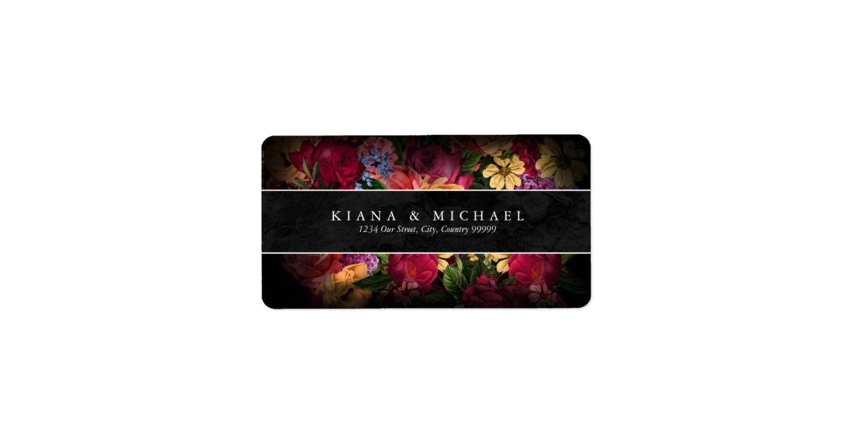 Sultry Nights Floral Wedding ID829 Label | Zazzle