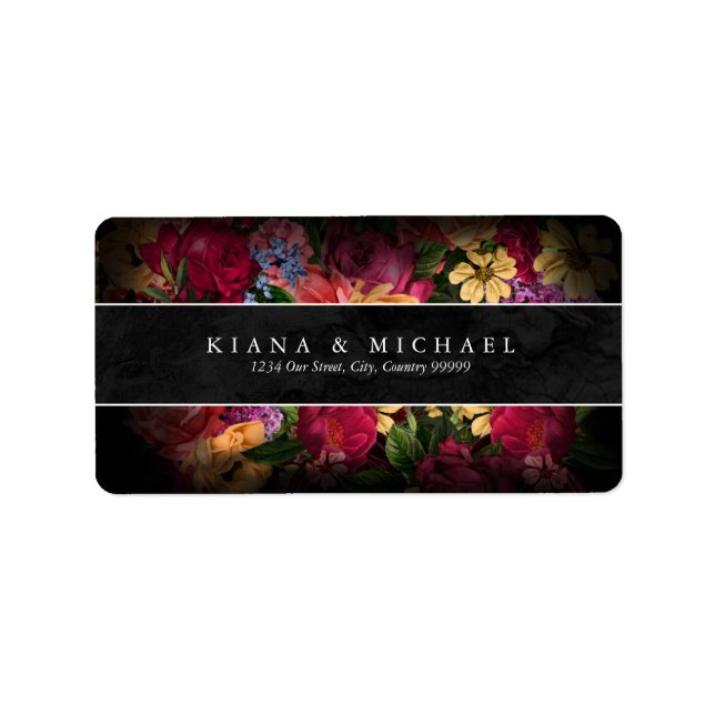 Sultry Nights Floral Wedding ID829 Label (Front)
