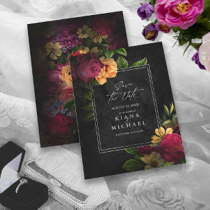 Black Background Save The Date Cards & Invitation Templates | Zazzle