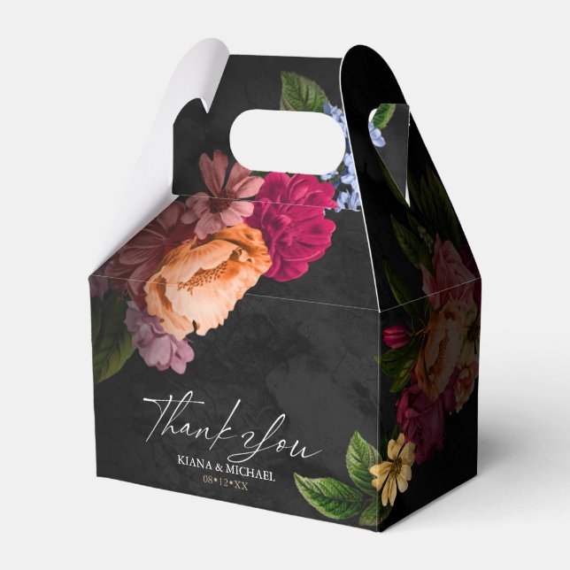 Sultry Nights Floral Wedding Thank You ID829 Favor Favor Boxes (Front Side)