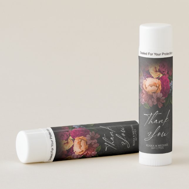 Sultry Nights Floral Wedding Thank You ID829 Lip Balm (Front)