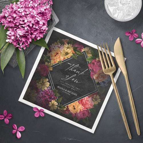 Sultry Nights Floral Wedding Thank You ID829 Paper Dinner Napkins