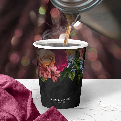 Sultry Nights Floral Wedding V2 ID829 Paper Cups