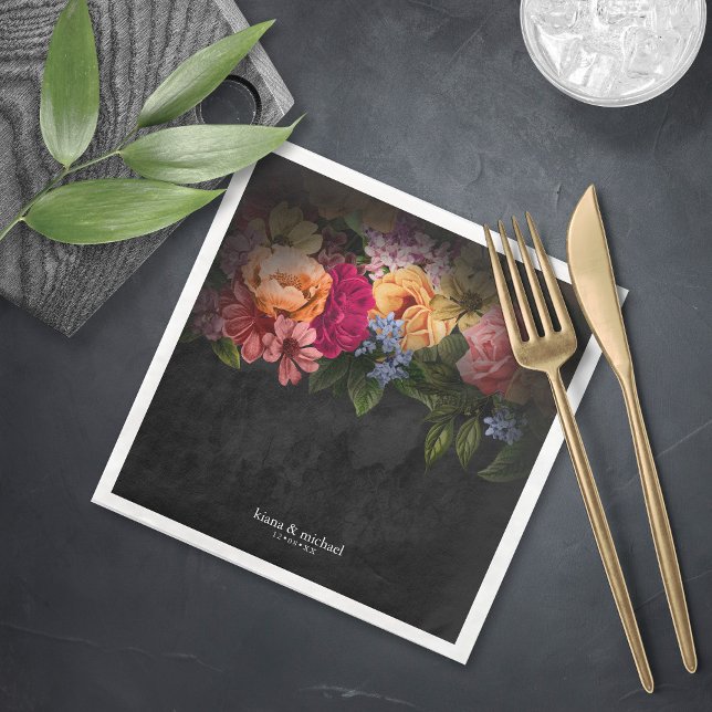 Sultry Nights Floral Wedding V2 ID829 Paper Dinner Napkins (Creator Uploaded)