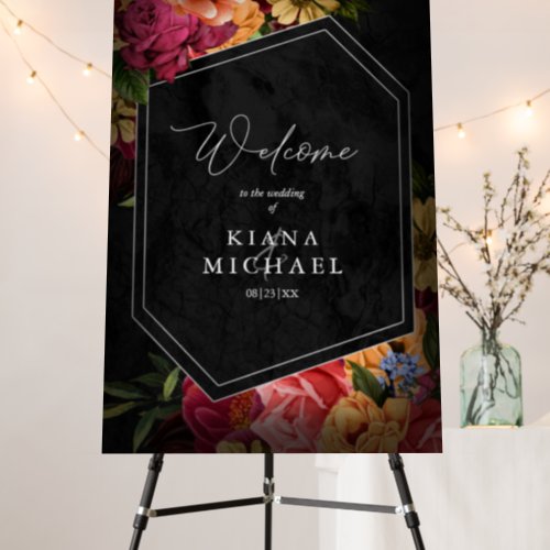 Sultry Nights Floral Wedding Welcome ID829 Foam Board