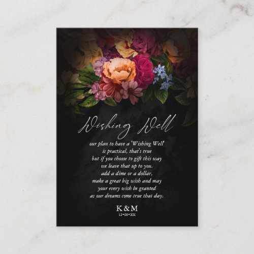 Sultry Nights Floral Wedding Wishing Well V1 ID829 Enclosure Card