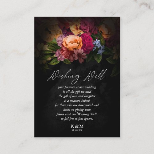 Sultry Nights Floral Wedding Wishing Well V2 ID829 Enclosure Card