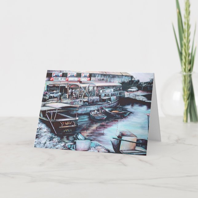 Sultry Prelude to dusk, Jaffe, Israel Greeting Car Card (Front)