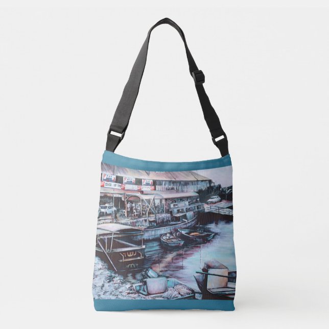 Sultry Prelude to Dussk, Jaffe, Israel Crossbody Bag (Front)