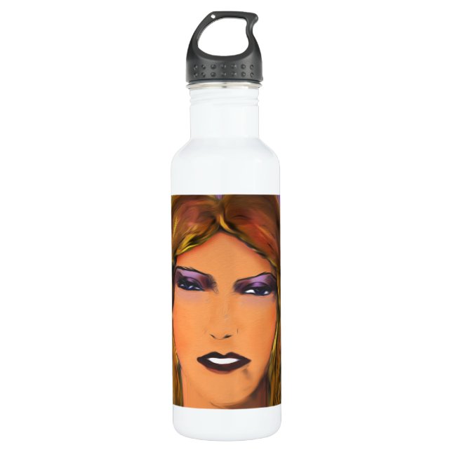 Sultry Woman Sketch Water Bottle (Front)