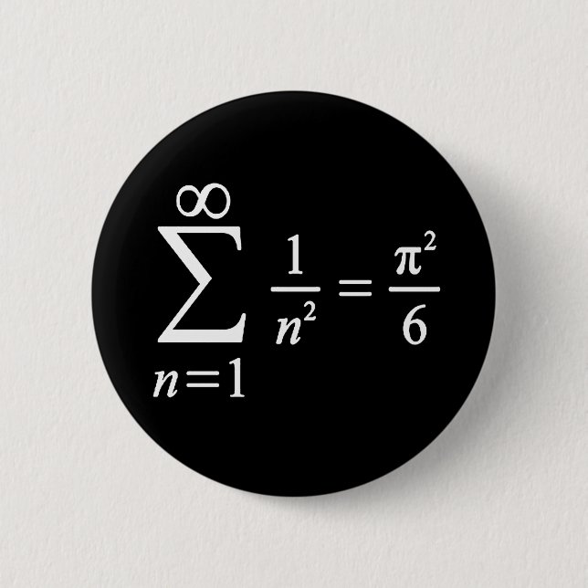 sum of inverse squared numbers, algebra basics button (Front)