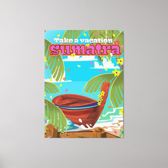 Sumatra Indonesia travel poster Canvas Print (Front)