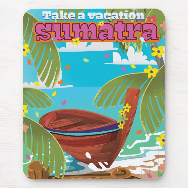 Sumatra Indonesia travel poster Mouse Pad (Front)
