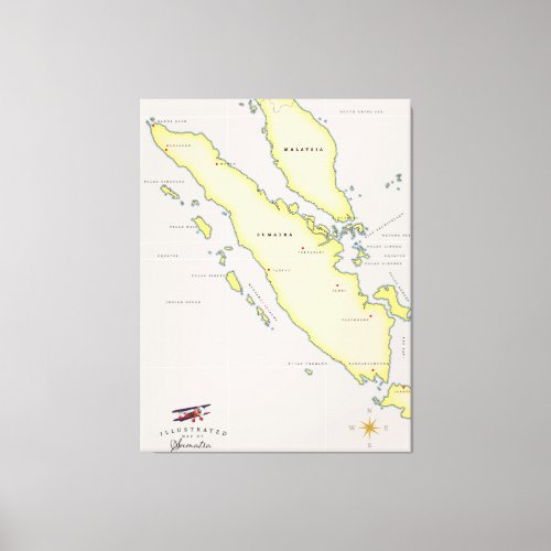 Sumatra map canvas print