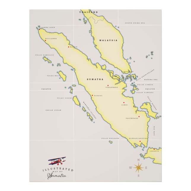 Sumatra map photo print (Front)