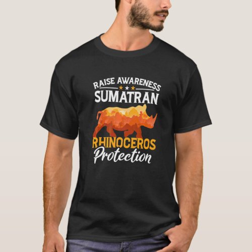 Sumatra Rhino Rhinoceros Safari Animals Wildlife P T_Shirt