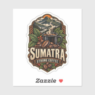Sumatra Strong Coffee Vintage Custom-Cut Vinyl Sti Sticker