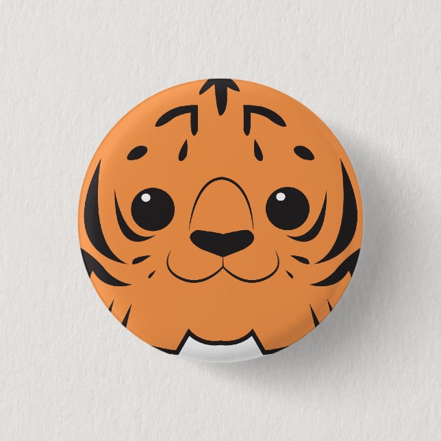 Sumatran Tiger Face Button (Front)