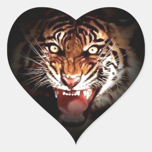 Sumatran Tiger Heart Sticker