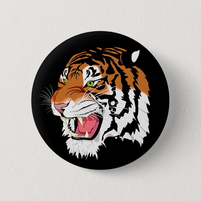 Sumatran tiger pinback button (Front)