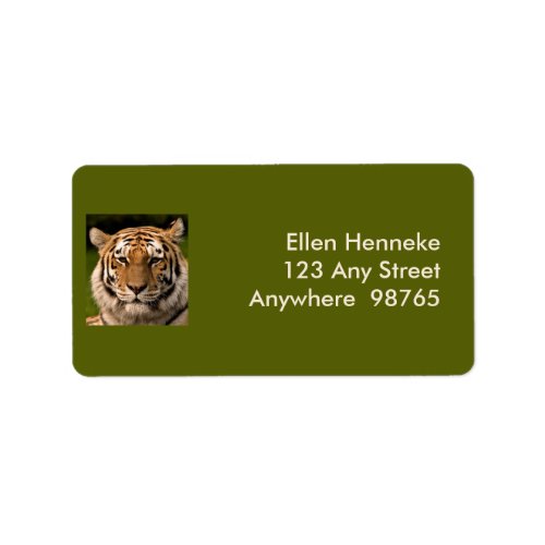 Sumatran Tiger Portrait Label