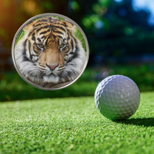 Sumatran Tiger Wildlife Photo Golf Ball Marker