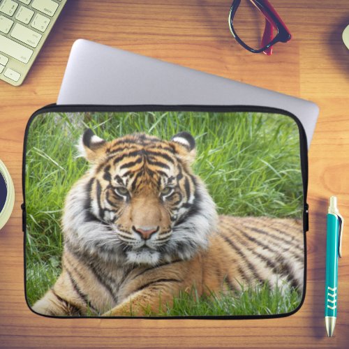 Sumatran Tiger Wildlife Photo Laptop Sleeve