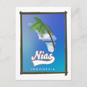 Sumba Island Indonesia travel map Holiday Postcard