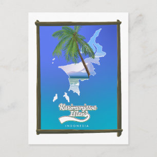 Sumba Island Indonesia travel map Holiday Postcard