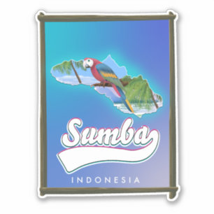 Sumba Island Indonesia travel map Sticker