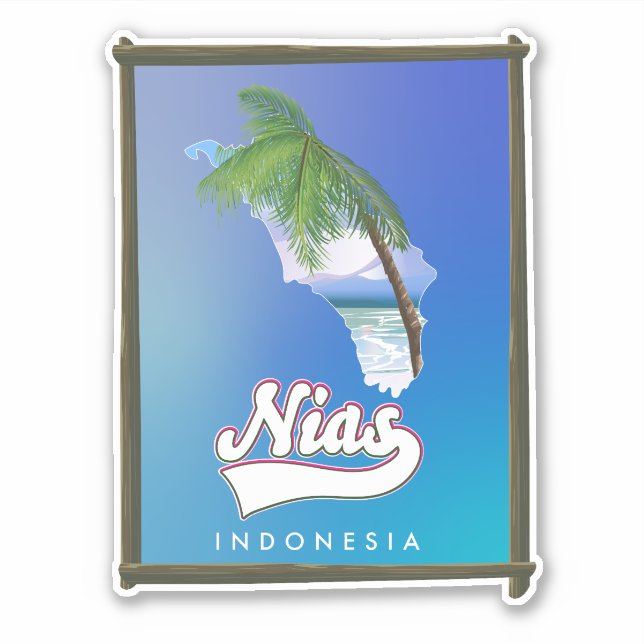 Sumba Island Indonesia travel map Sticker (Front)