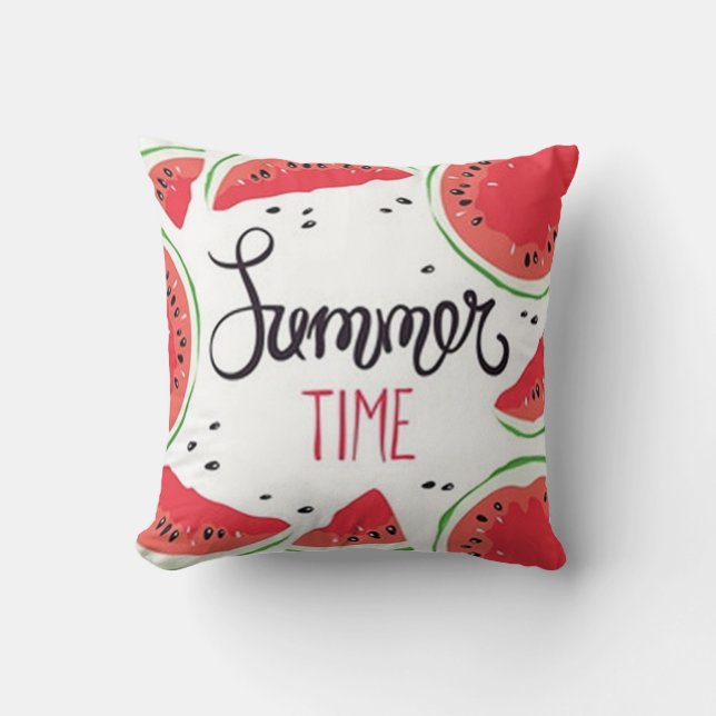 Sumer Time Watermelon Throw Pillow (Front)
