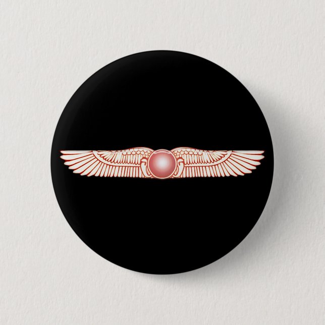 Sumerian Anunnaki Winged Sun Disk Button (Front)