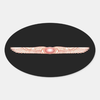 Sumerian Anunnaki Winged Sun Disk Oval Sticker