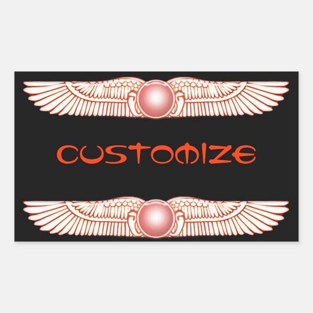 Sumerian Anunnaki Winged Sun Disk Rectangular Sticker (Front)