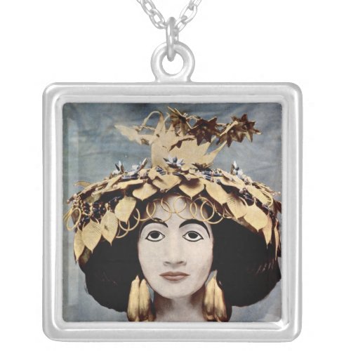 Sumerian headdress worn by Queen Shub_ad Silver Plated Necklace