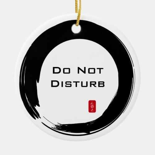 Sumi Circle Do Not Disturb Door Hanger Ceramic Ornament