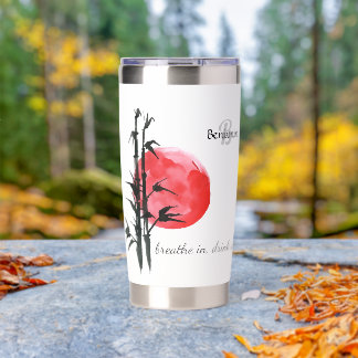Sumi-e Bamboos With Red Sun Insulated Tumbler